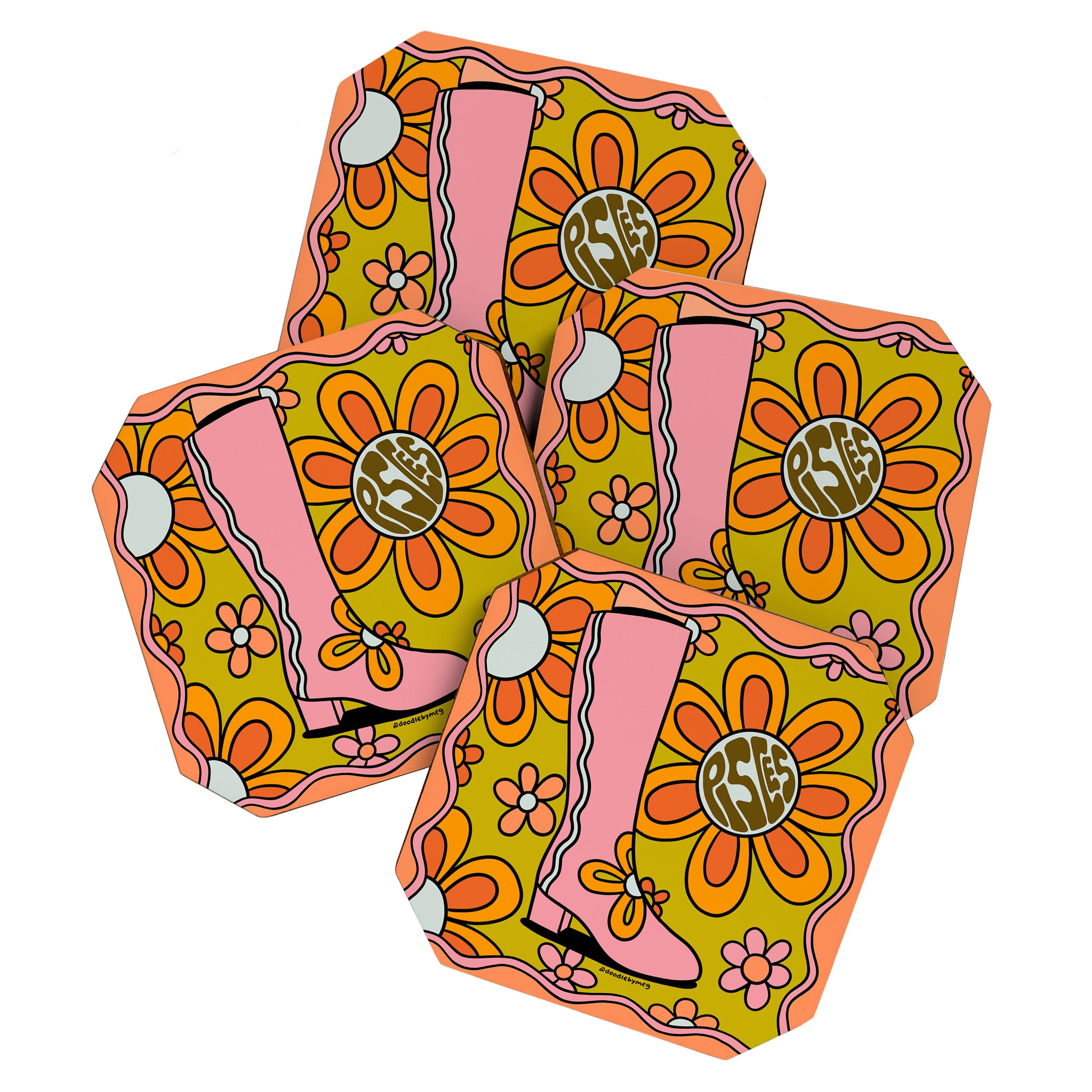 Pisces Groovy Boots Coaster Gallery Image 1