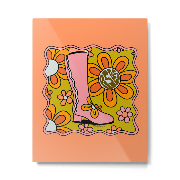 Pisces Groovy Boots Metal Print Gallery Image 1