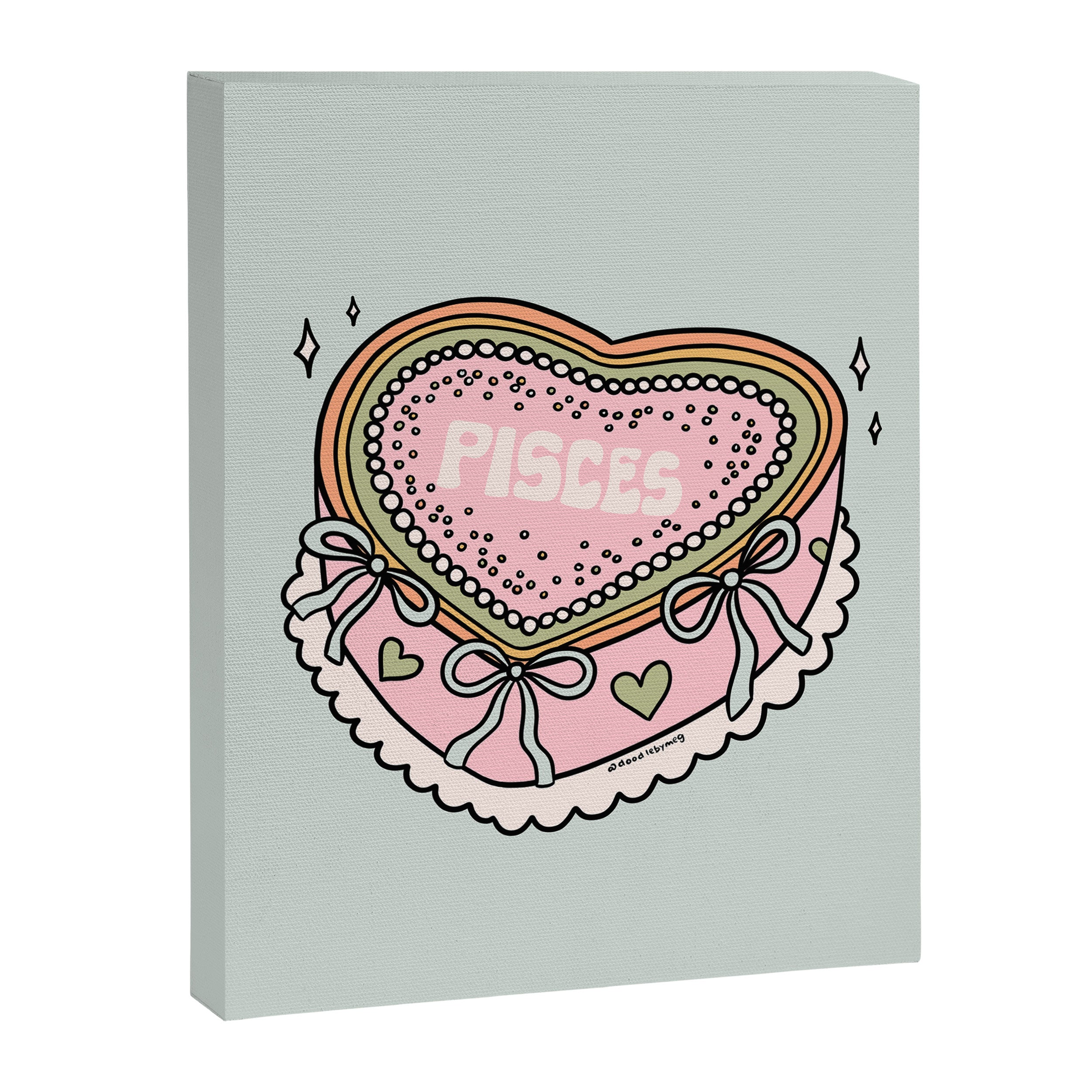 Pisces Heart Cake Canvas Print Gallery Image 8