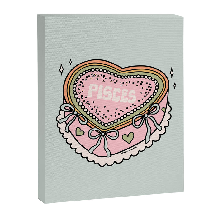 Pisces Heart Cake Canvas Print Gallery Image 1