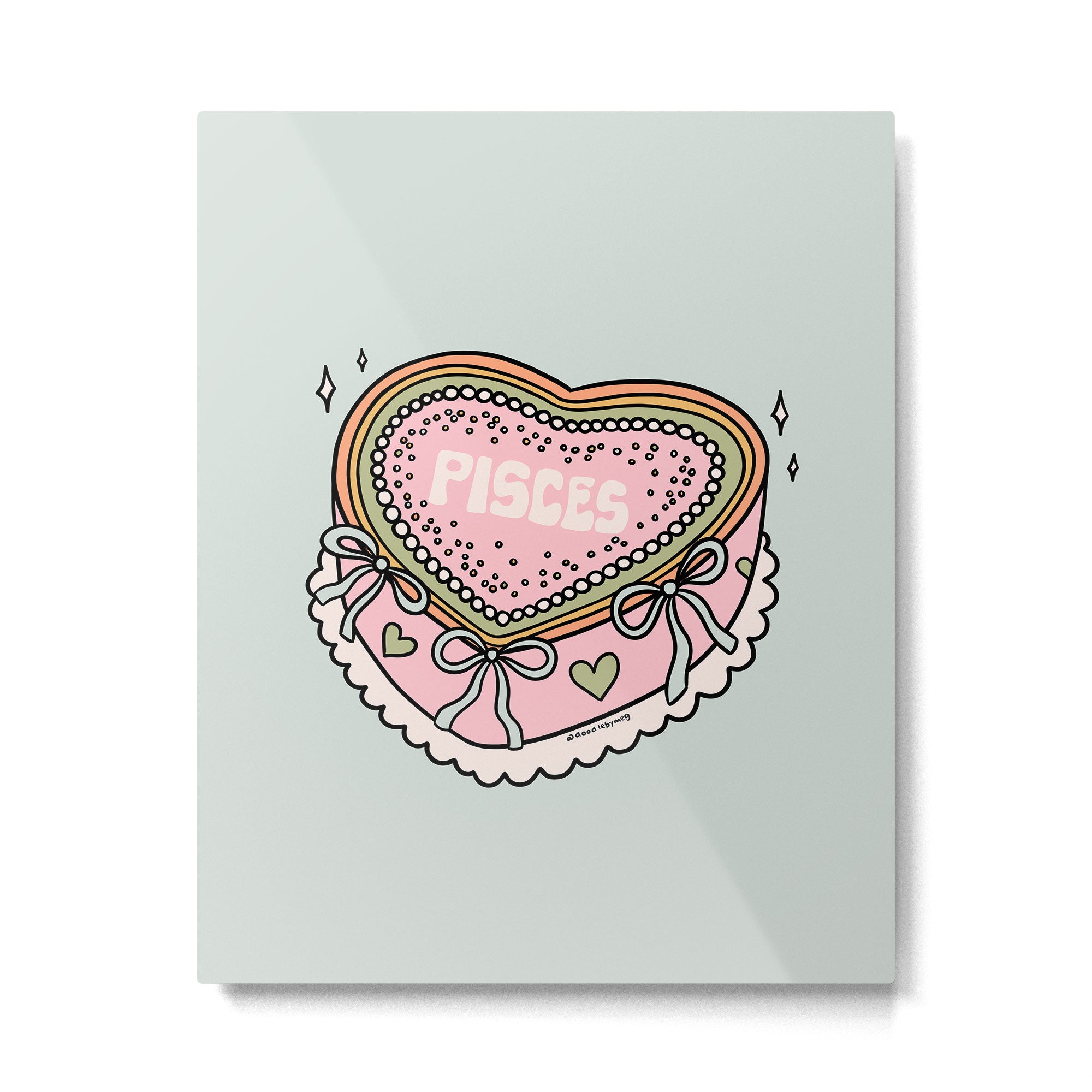 Pisces Heart Cake Metal Print Gallery Image 6