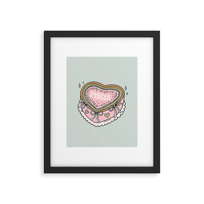 Pisces Heart Cake Framed Art Print Gallery Image 1
