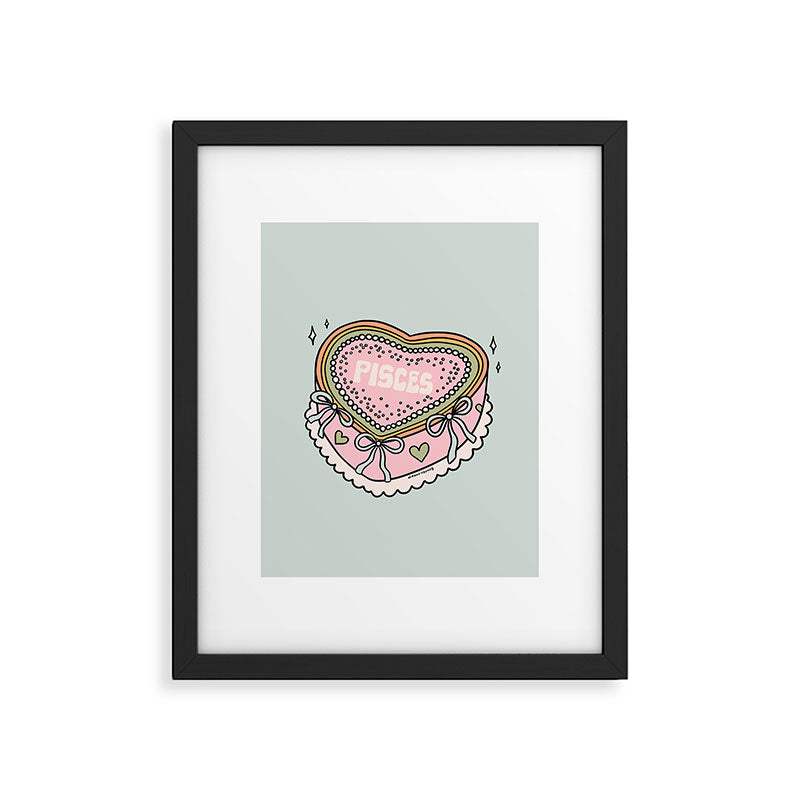 Pisces Heart Cake Framed Art Print Gallery Image 6