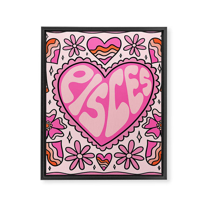 Pisces Heart Framed Canvas Print Gallery Image 1