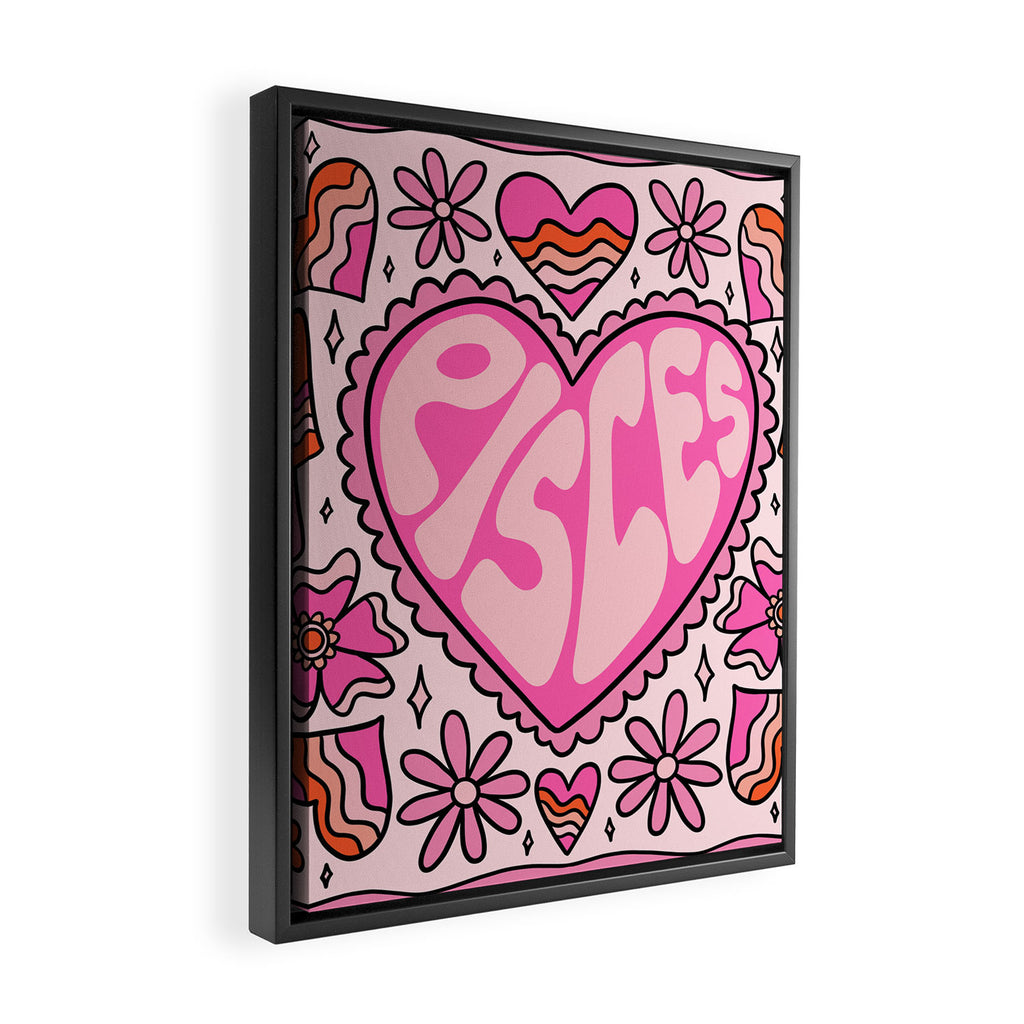Pisces Heart Framed Canvas Print Gallery Image 2