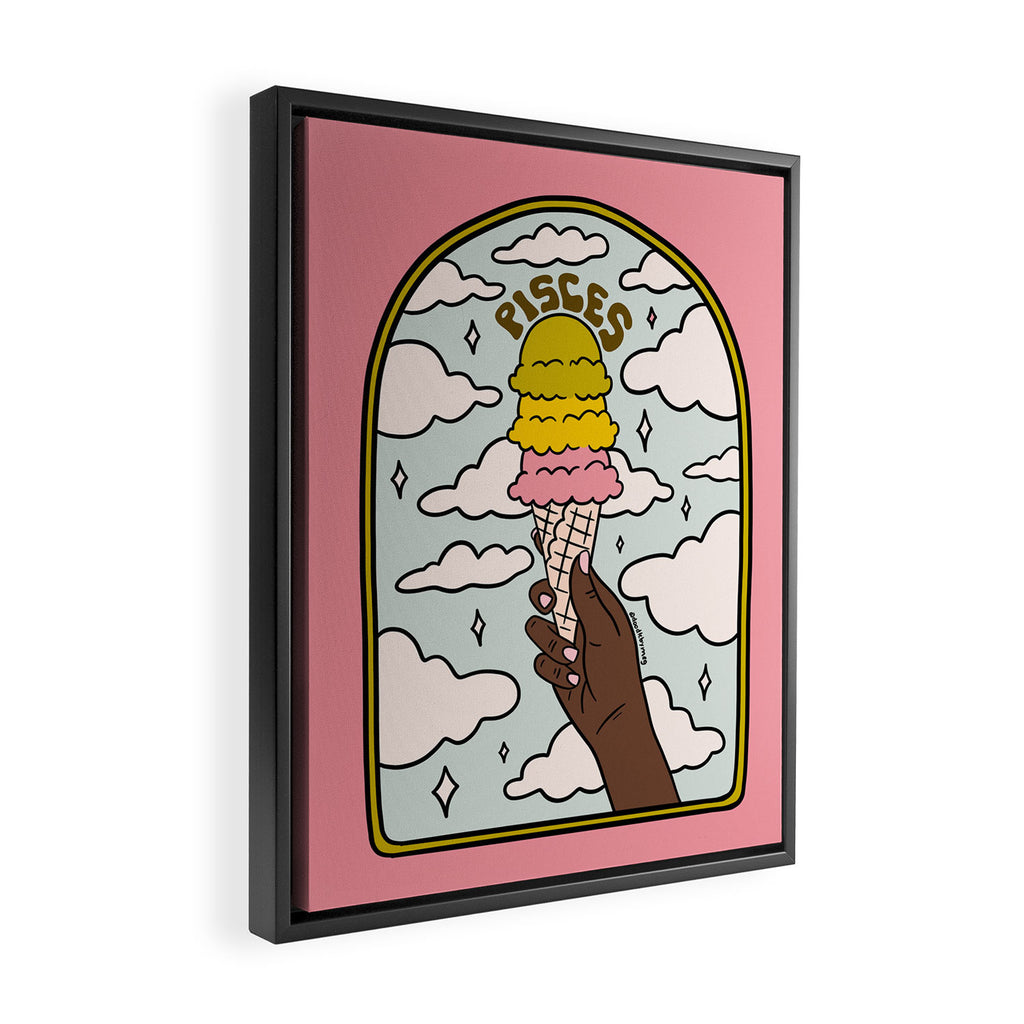 Pisces Ice cream Framed Canvas Print Gallery Image 2