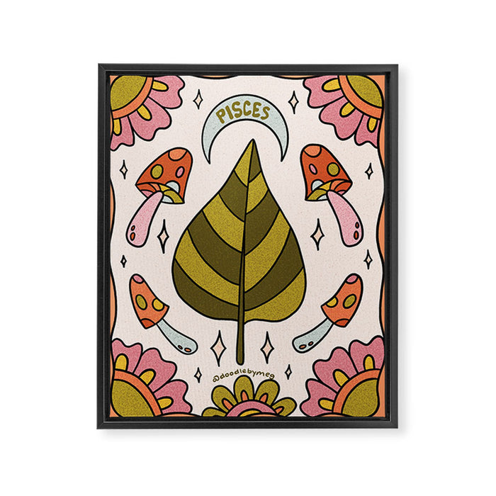 Pisces Leaf Framed Canvas Print Gallery Image 1