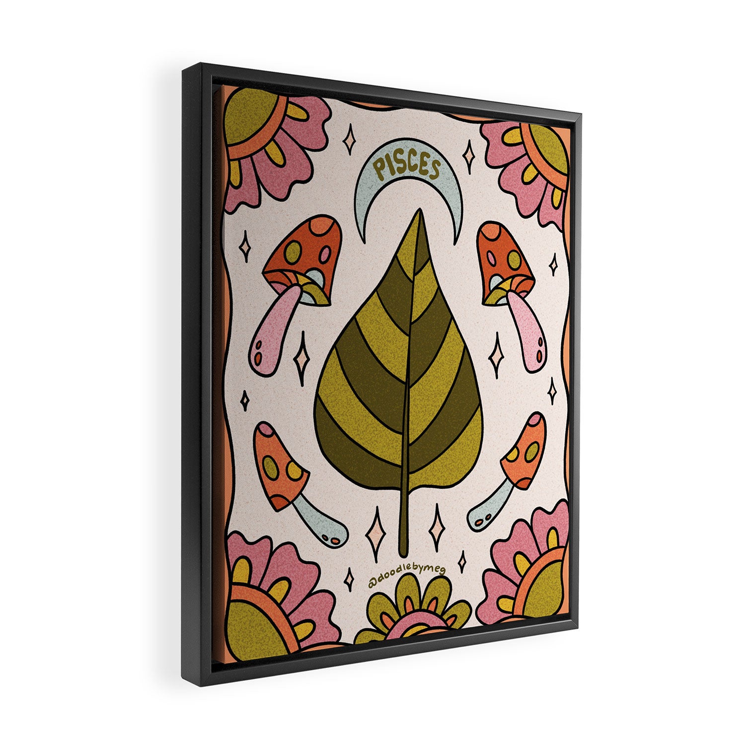 Pisces Leaf Framed Canvas Print Gallery Image 2
