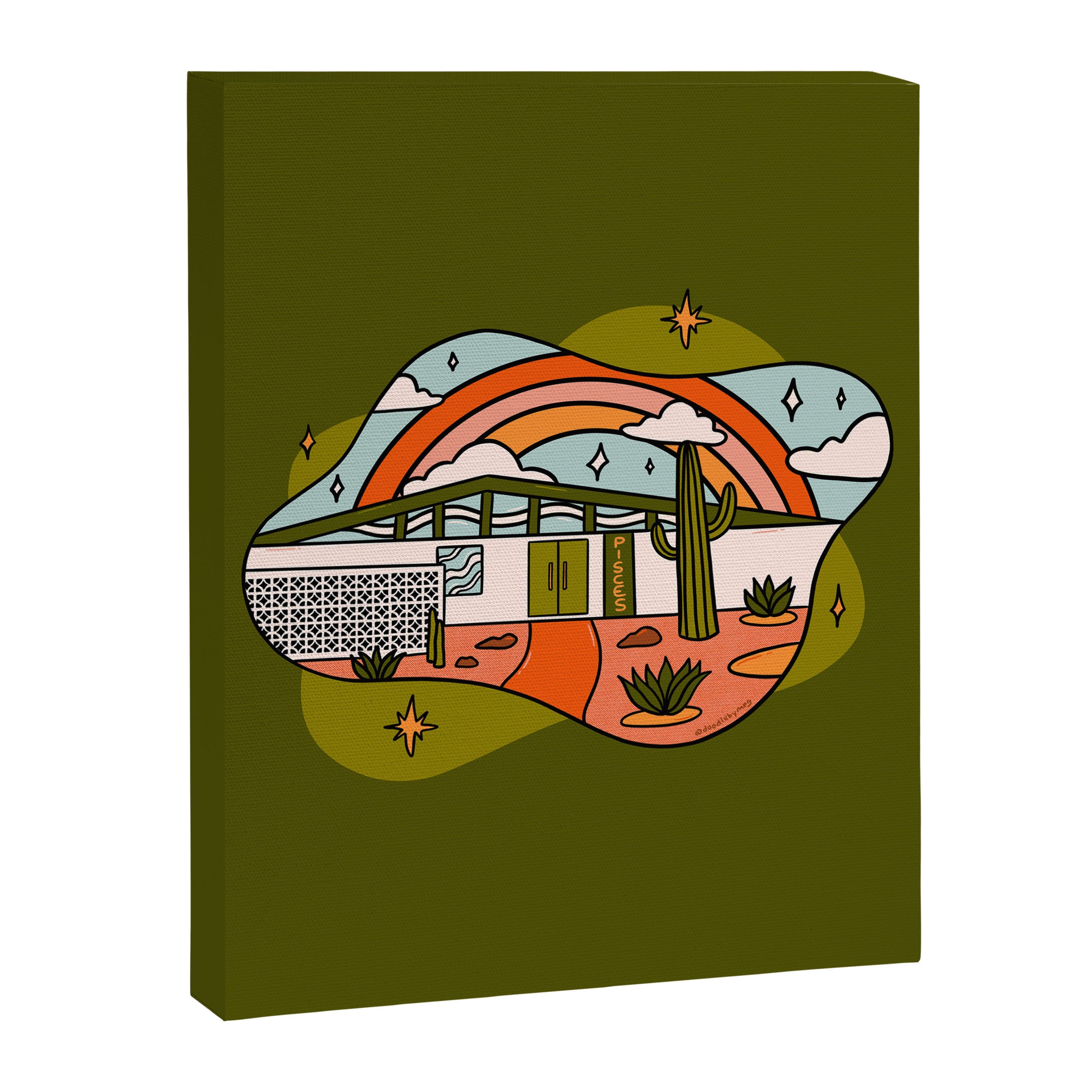 Pisces Mid Century House Canvas Print Gallery Image 8