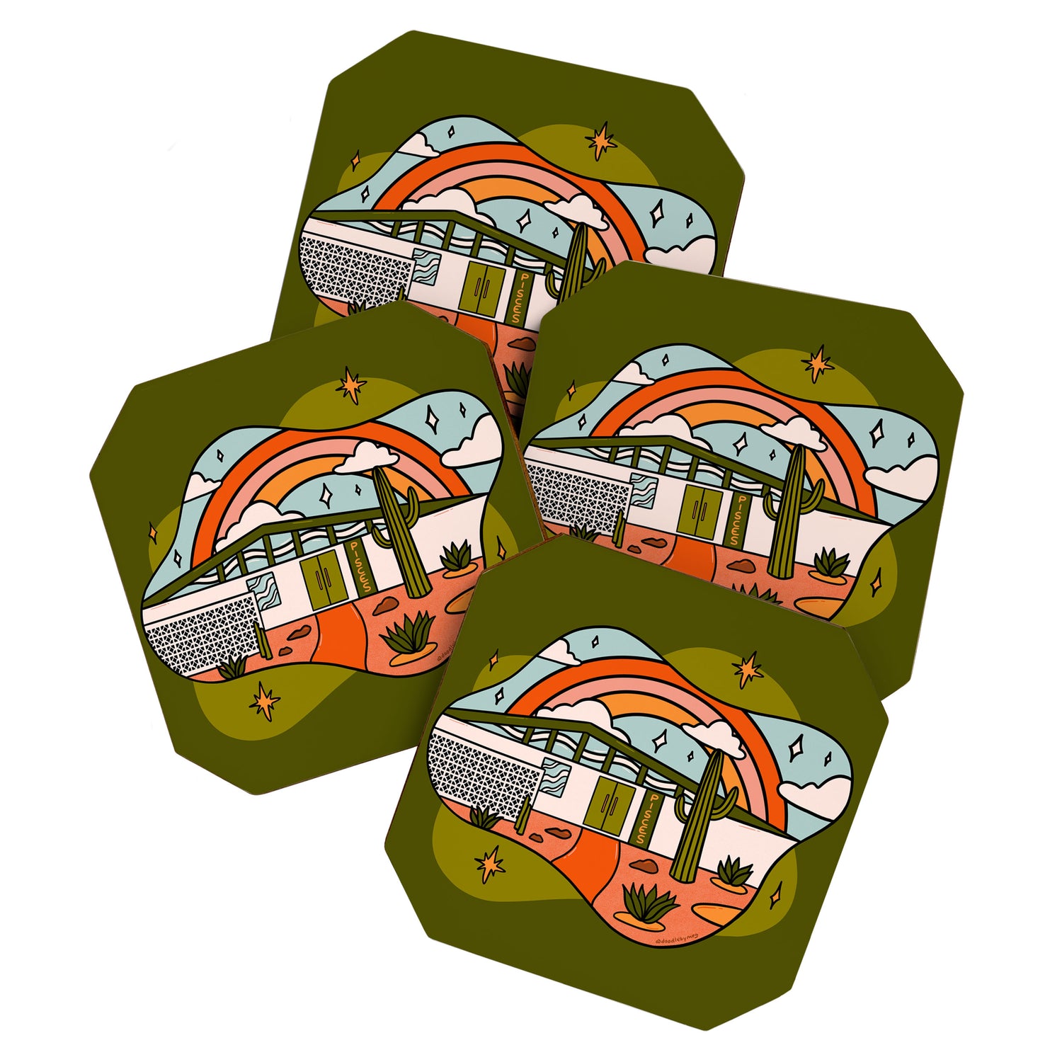 Pisces Mid Century House Coaster Gallery Image 1