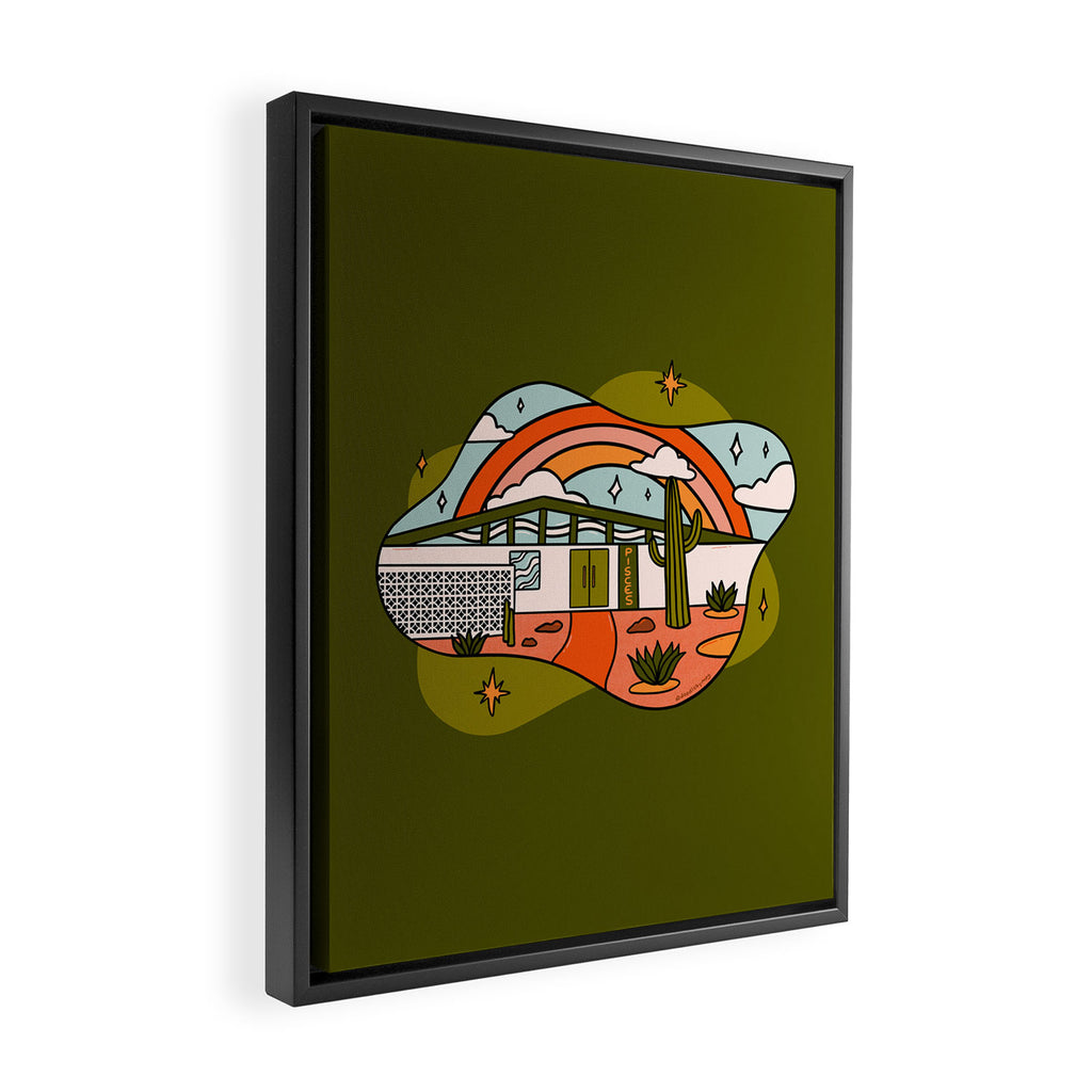 Pisces Mid Century House Framed Canvas Print Gallery Image 2
