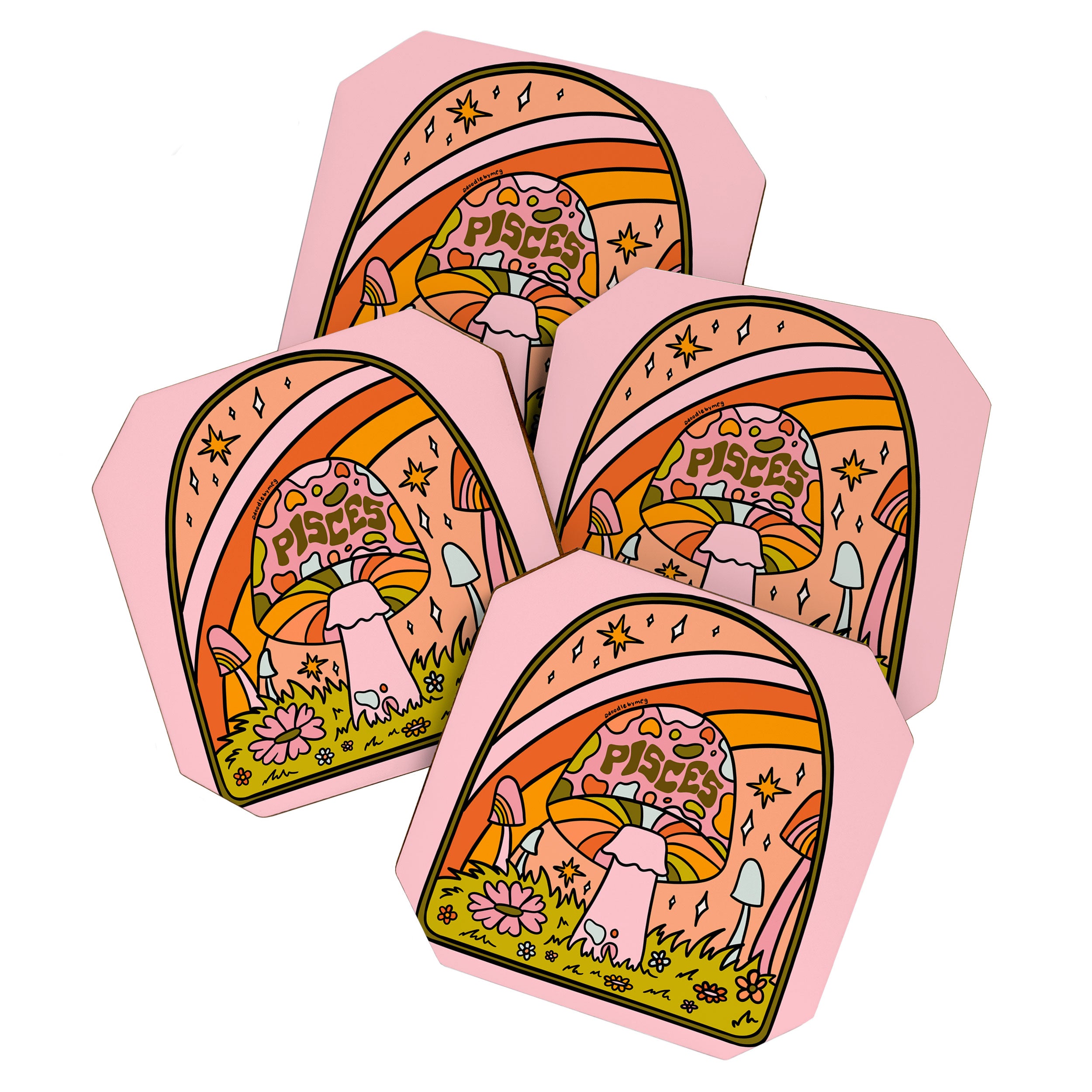 Pisces Mushroom Coaster Gallery Image 1