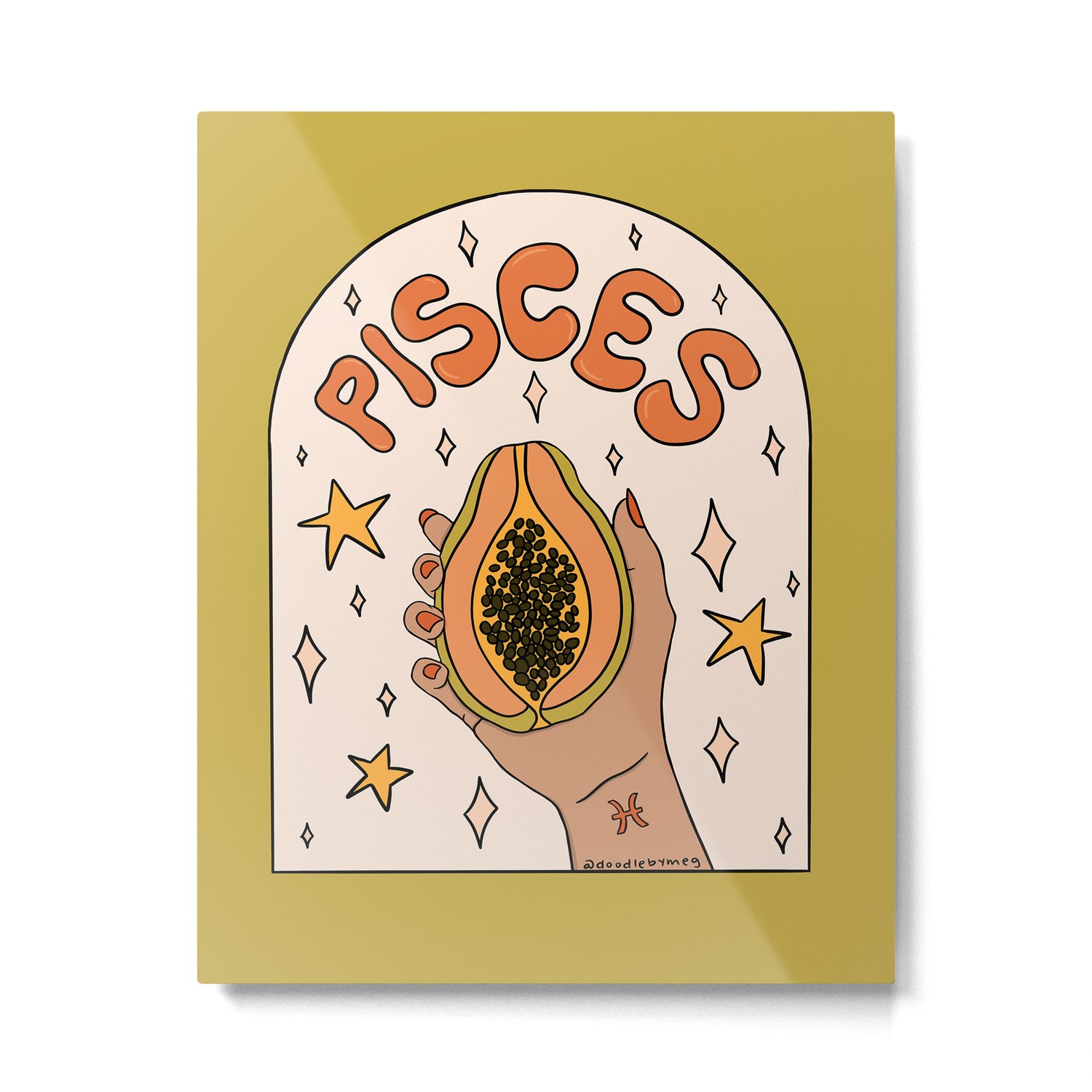 Pisces Papaya Metal Print Gallery Image 6