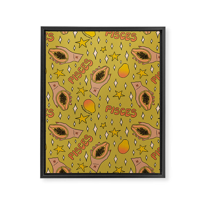 Pisces Papaya Print Framed Canvas Print Gallery Image 1