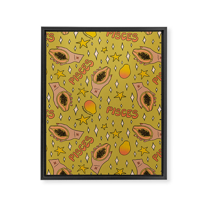 Pisces Papaya Print Framed Canvas Print Gallery Image 8