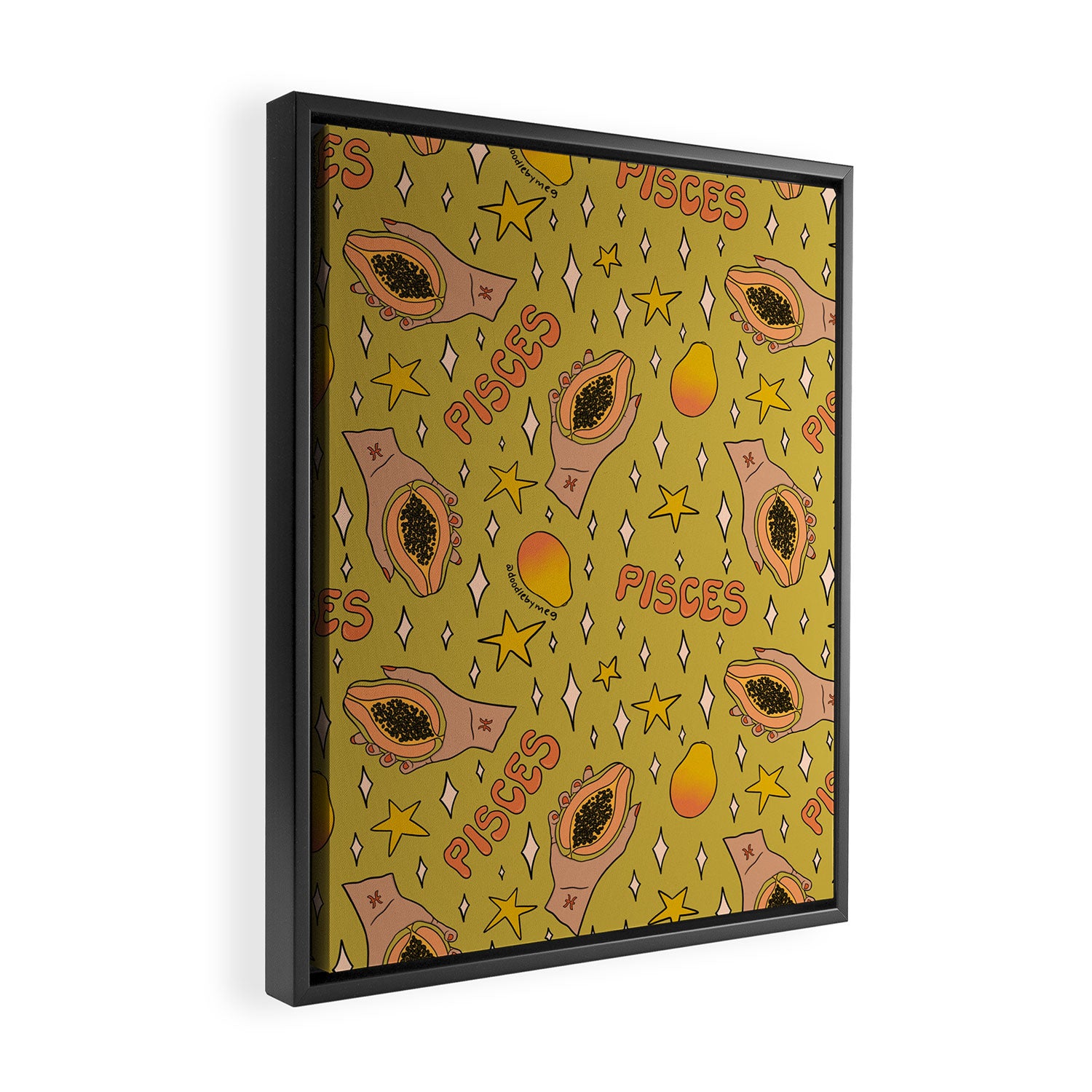 Pisces Papaya Print Framed Canvas Print Gallery Image 2