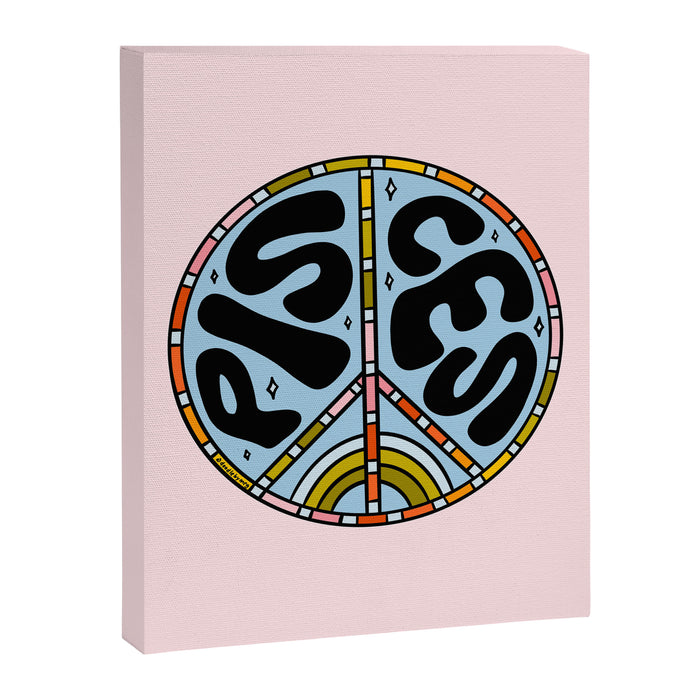 Pisces Peace Sign Canvas Print Gallery Image 1