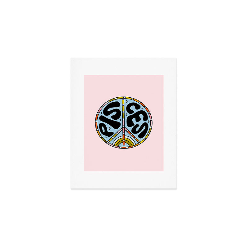 Pisces Peace Sign Art Print Gallery Image 1