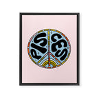 Pisces Peace Sign Framed Canvas Print Gallery Image 8