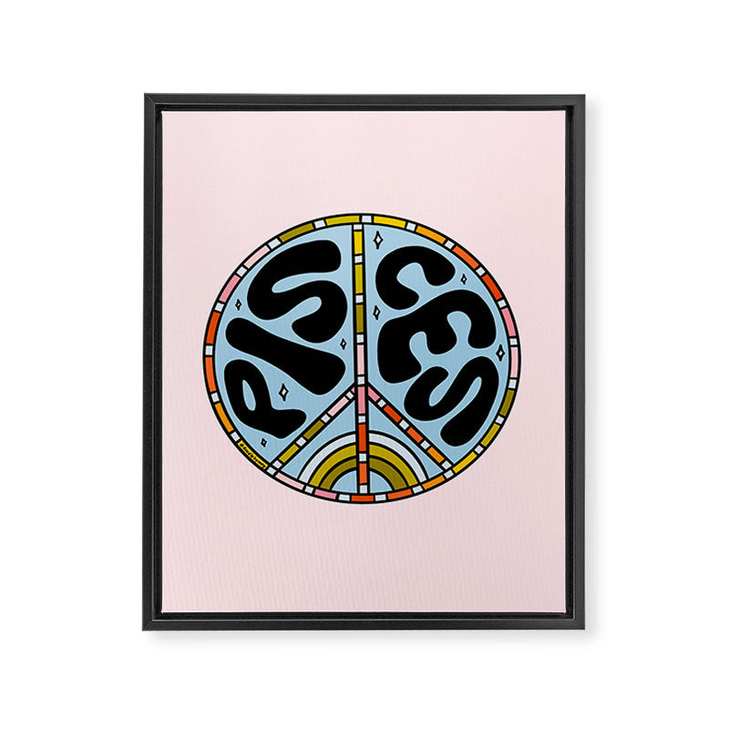 Pisces Peace Sign Framed Canvas Print Gallery Image 8