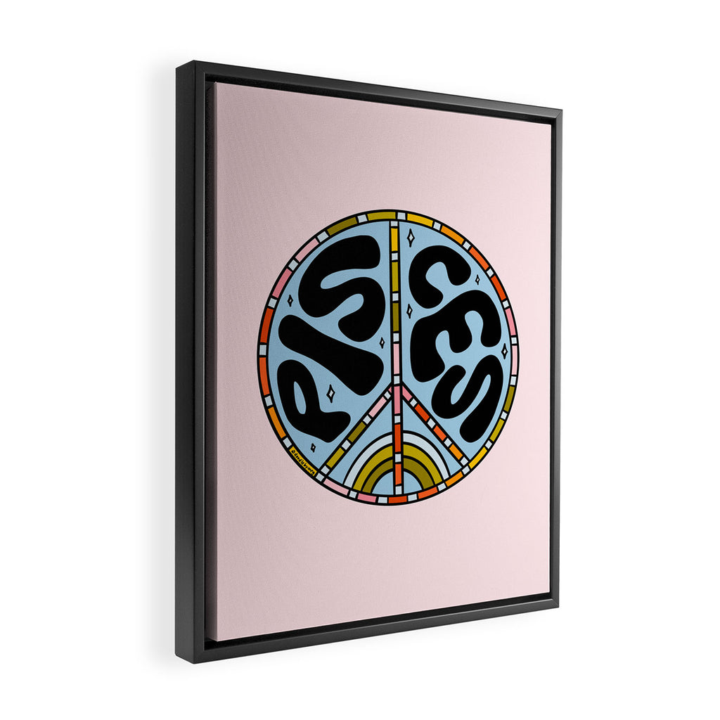 Pisces Peace Sign Framed Canvas Print Gallery Image 2
