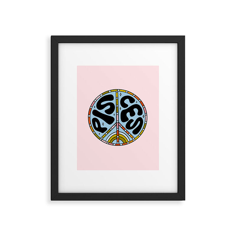 Pisces Peace Sign Framed Art Print Gallery Image 6