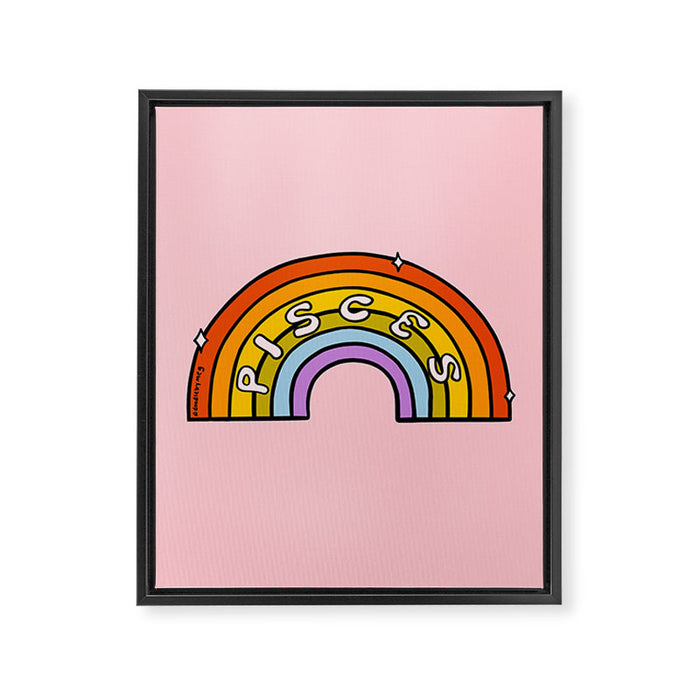 Pisces Rainbow Framed Canvas Print Gallery Image 1