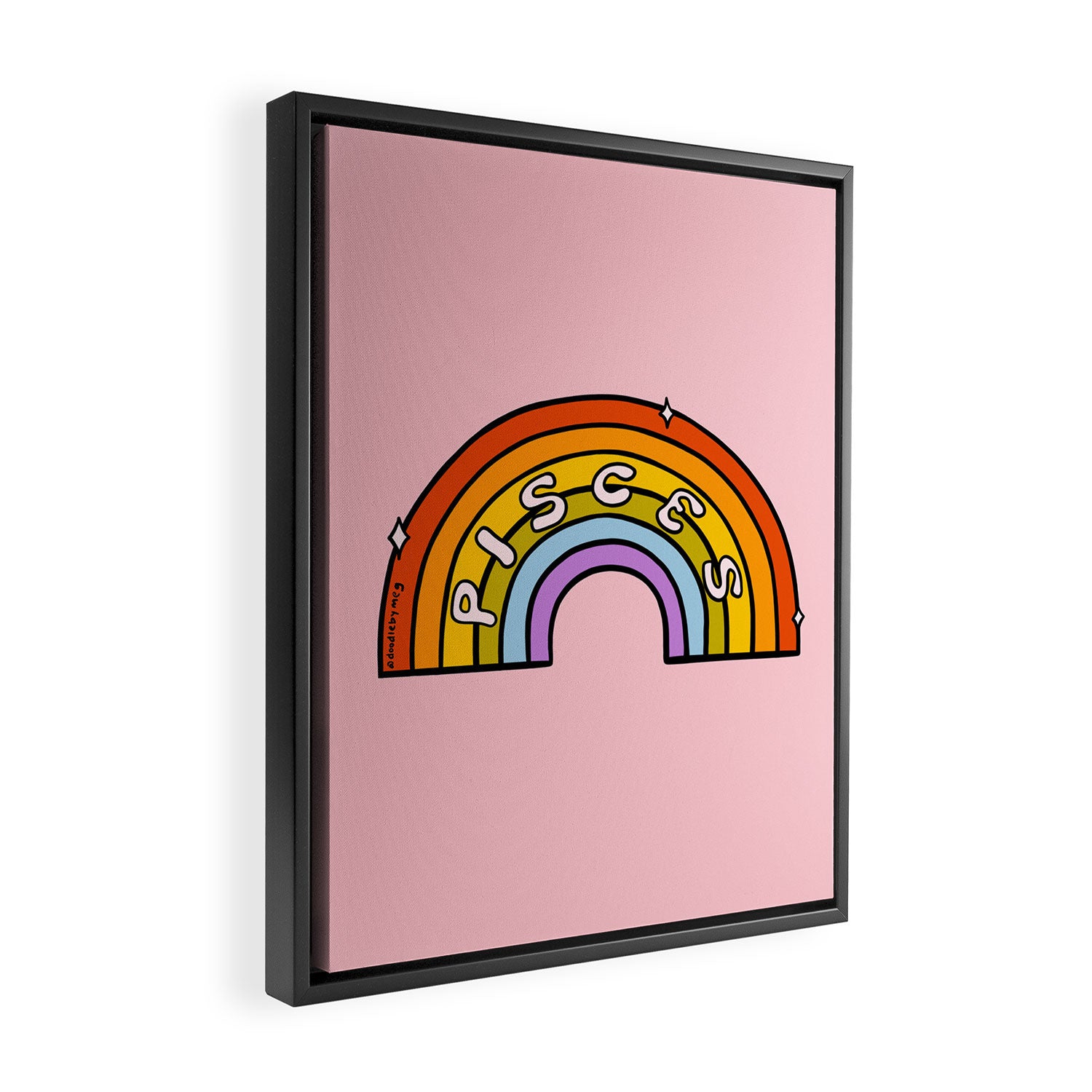 Pisces Rainbow Framed Canvas Print Gallery Image 2