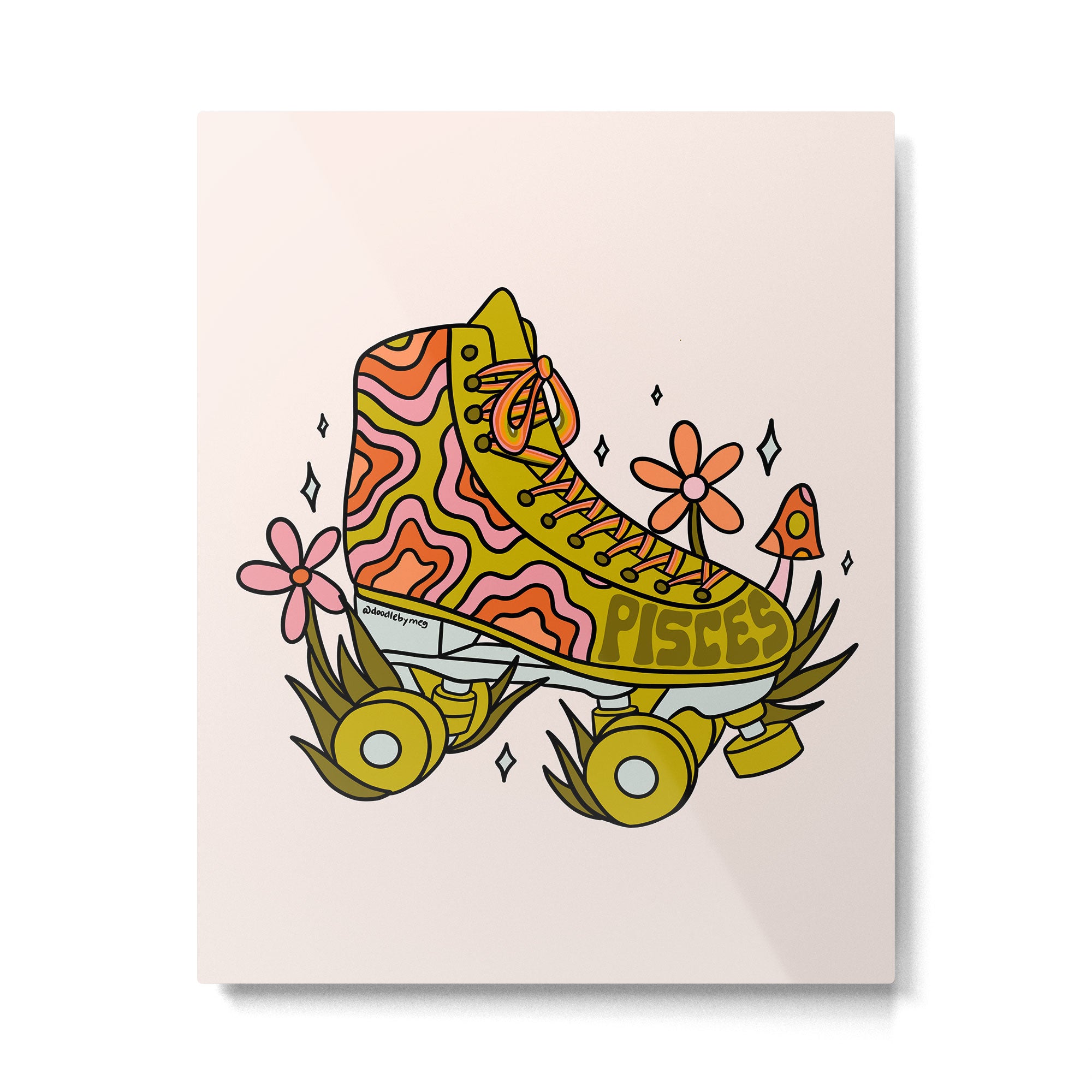 Pisces Roller Skate Metal Print Gallery Image 6