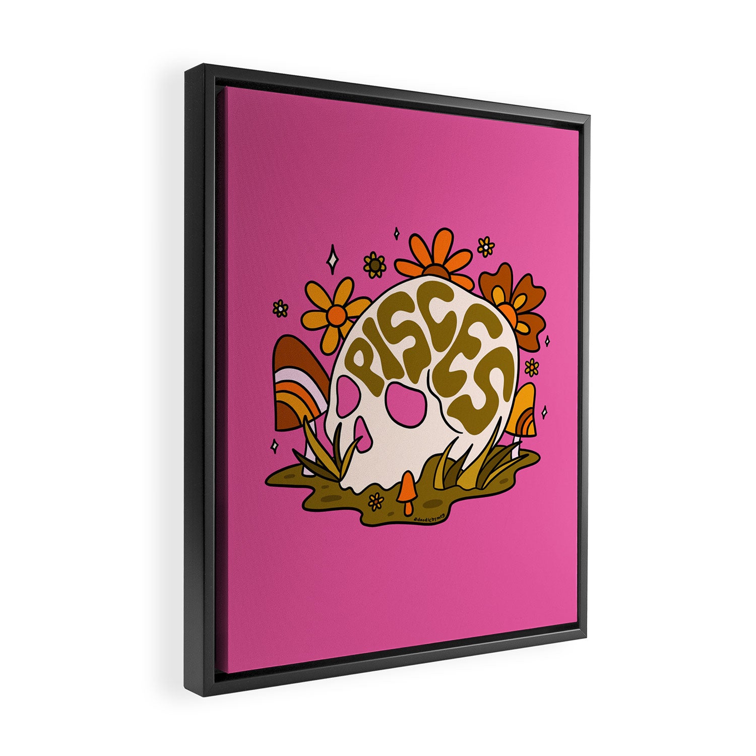 Pisces Skull Framed Canvas Print Gallery Image 2
