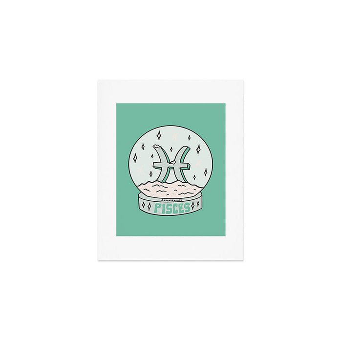 Pisces Snow Globe Art Print Gallery Image 1