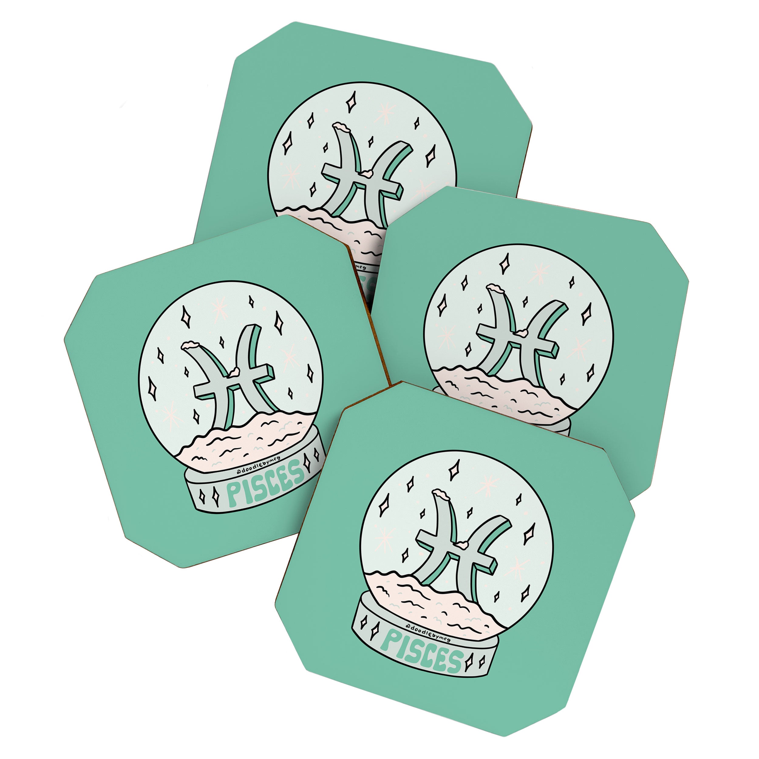 Pisces Snow Globe Coaster Gallery Image 1