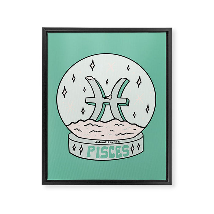Pisces Snow Globe Framed Canvas Print Gallery Image 1