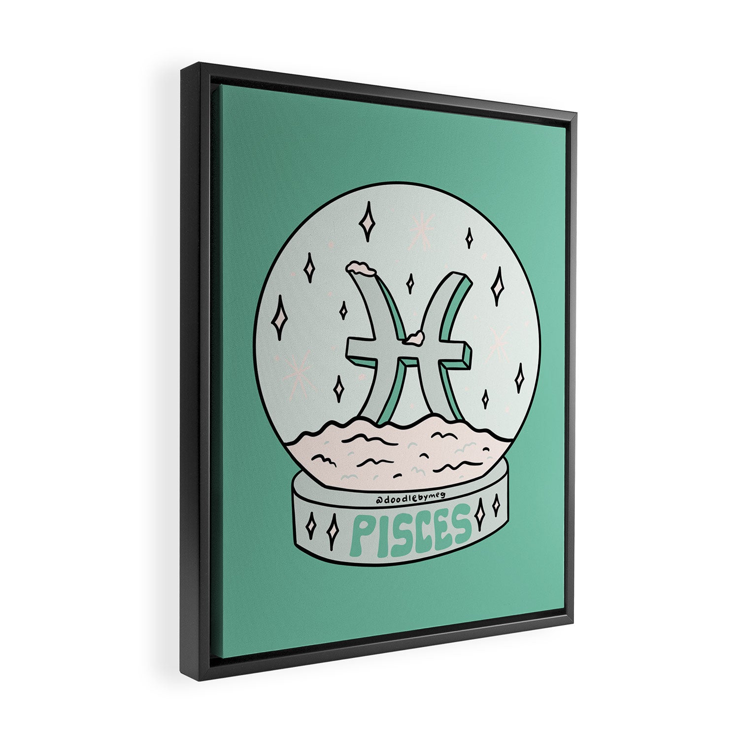 Pisces Snow Globe Framed Canvas Print Gallery Image 2