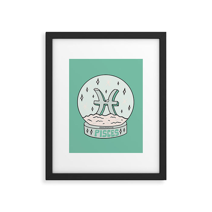 Pisces Snow Globe Framed Art Print Gallery Image 1