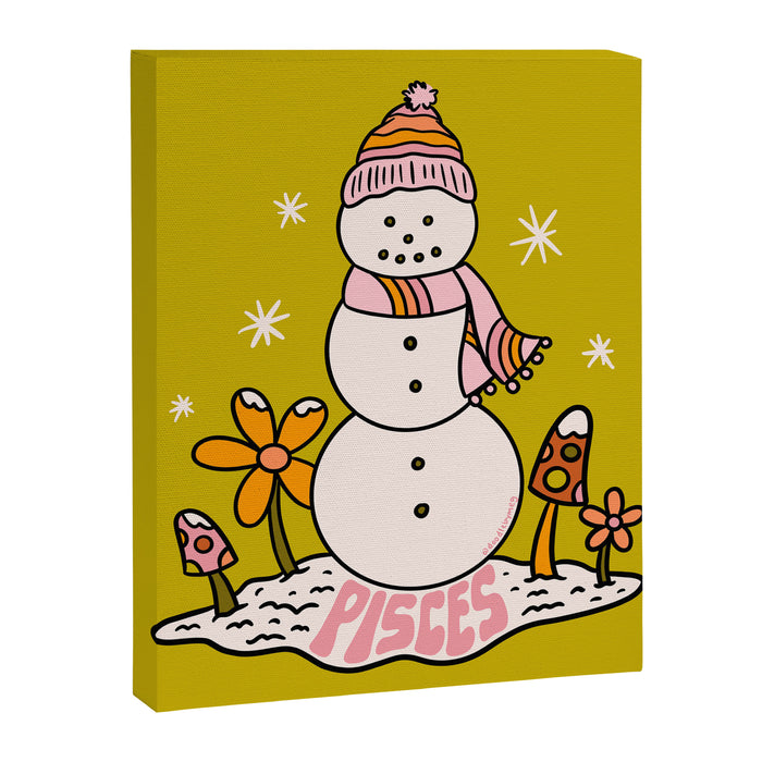 Pisces Snowman Canvas Print Gallery Image 1