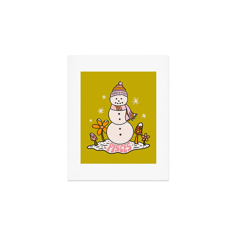 Pisces Snowman Art Print Gallery Image 1