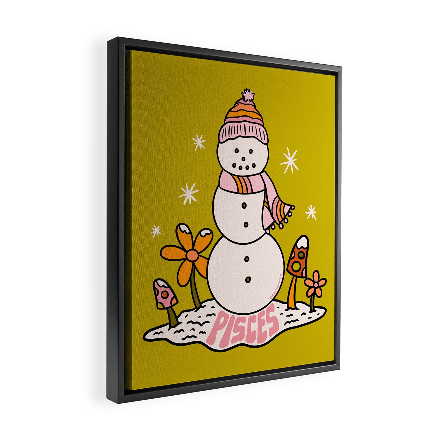 Pisces Snowman Framed Canvas Print Gallery Image 2