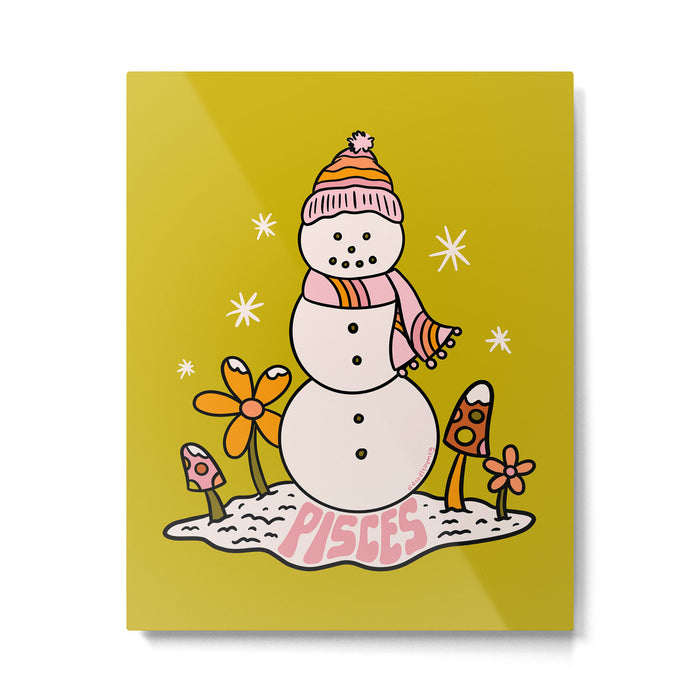 Pisces Snowman Metal Print Gallery Image 1