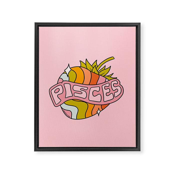 Pisces Strawberry Framed Canvas Print Gallery Image 1