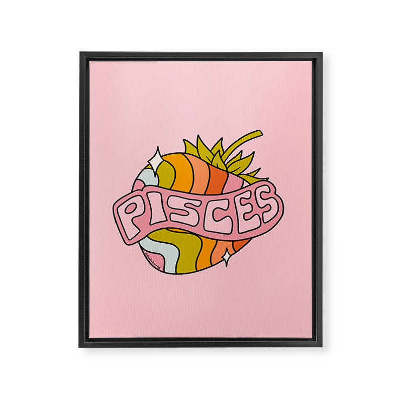 Pisces Strawberry Framed Canvas Print Gallery Image 8