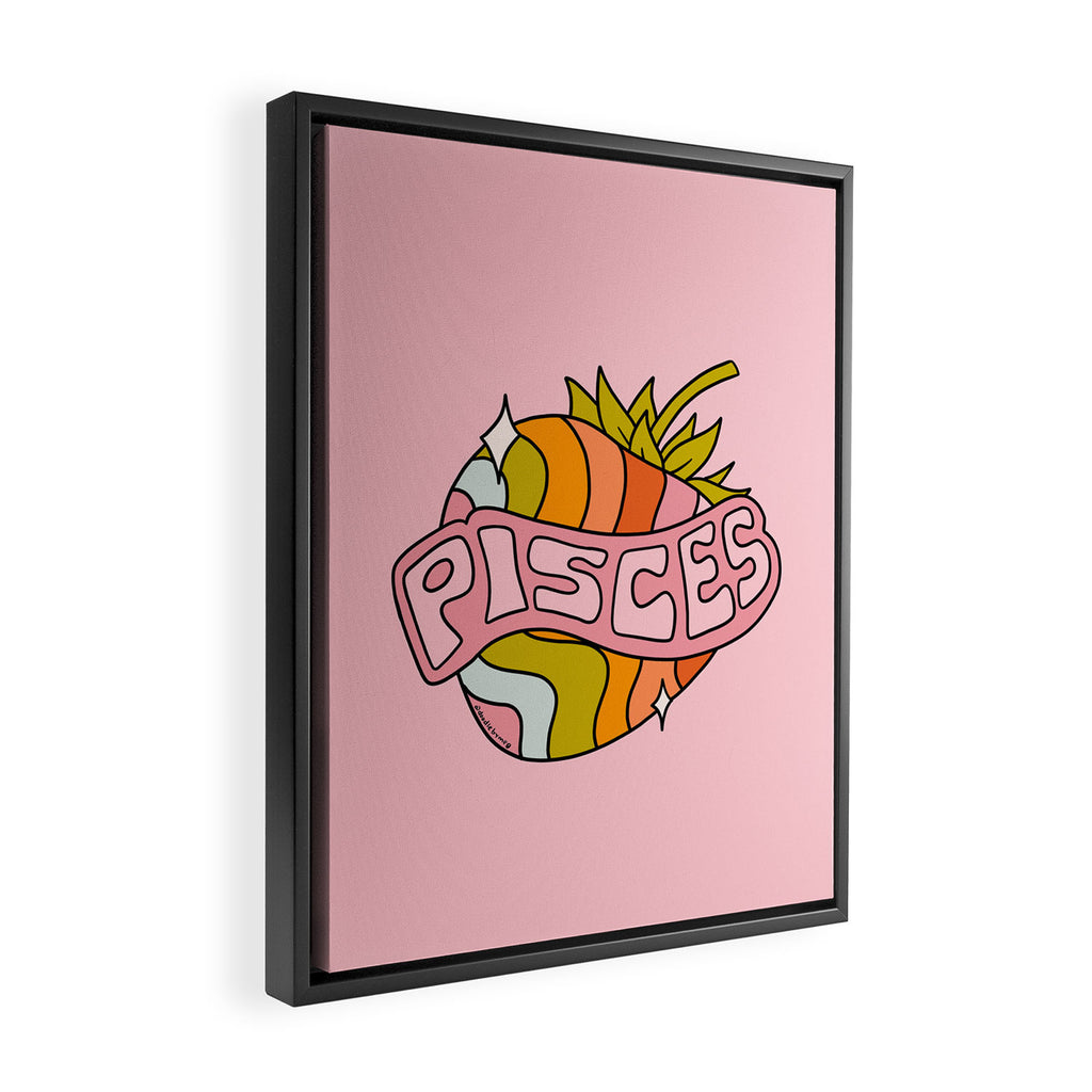 Pisces Strawberry Framed Canvas Print Gallery Image 2