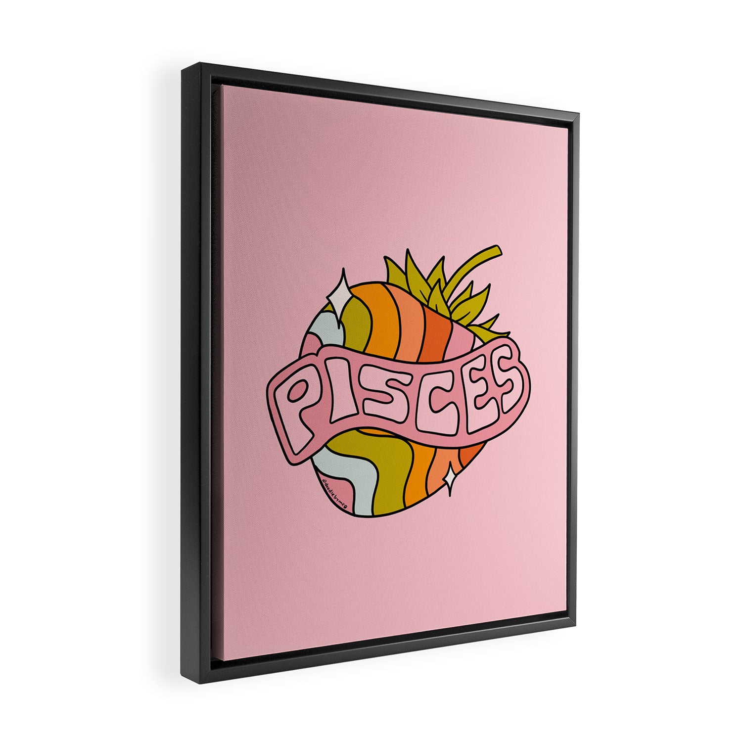 Pisces Strawberry Framed Canvas Print Gallery Image 2