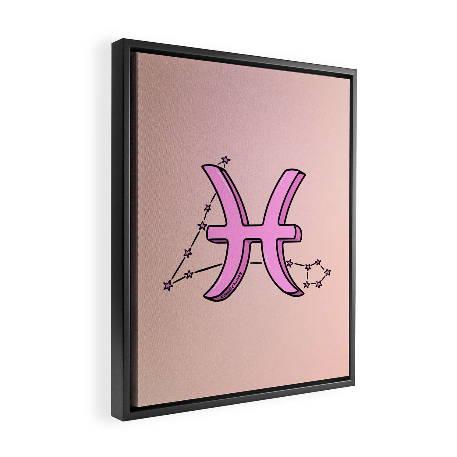 Pisces Symbol Framed Canvas Print Gallery Image 2