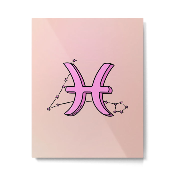 Pisces Symbol Metal Print Gallery Image 1