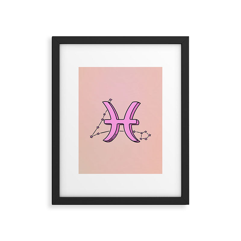Pisces Symbol Framed Art Print Gallery Image 6