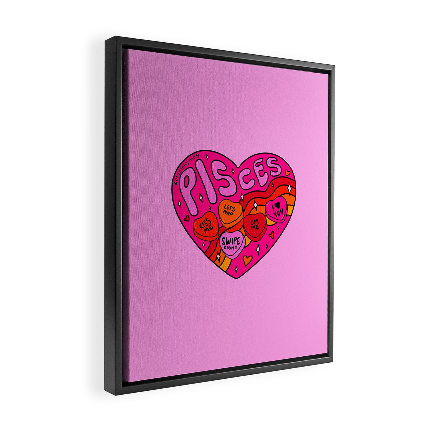 Pisces Valentine Framed Canvas Print Gallery Image 2