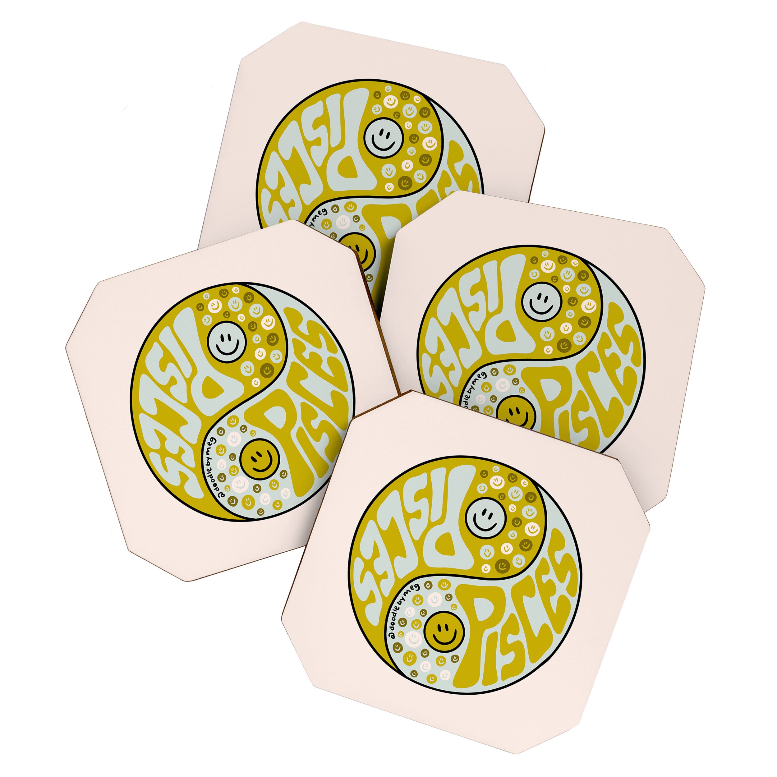 Pisces Yin Yang Coaster Gallery Image 1