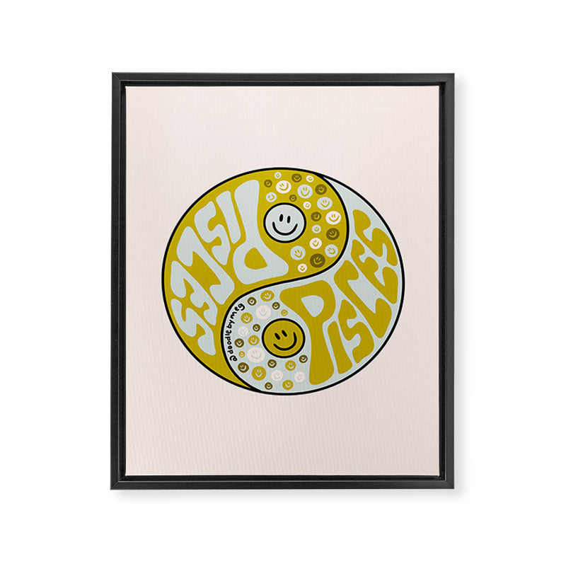 Pisces Yin Yang Framed Canvas Print Gallery Image 8