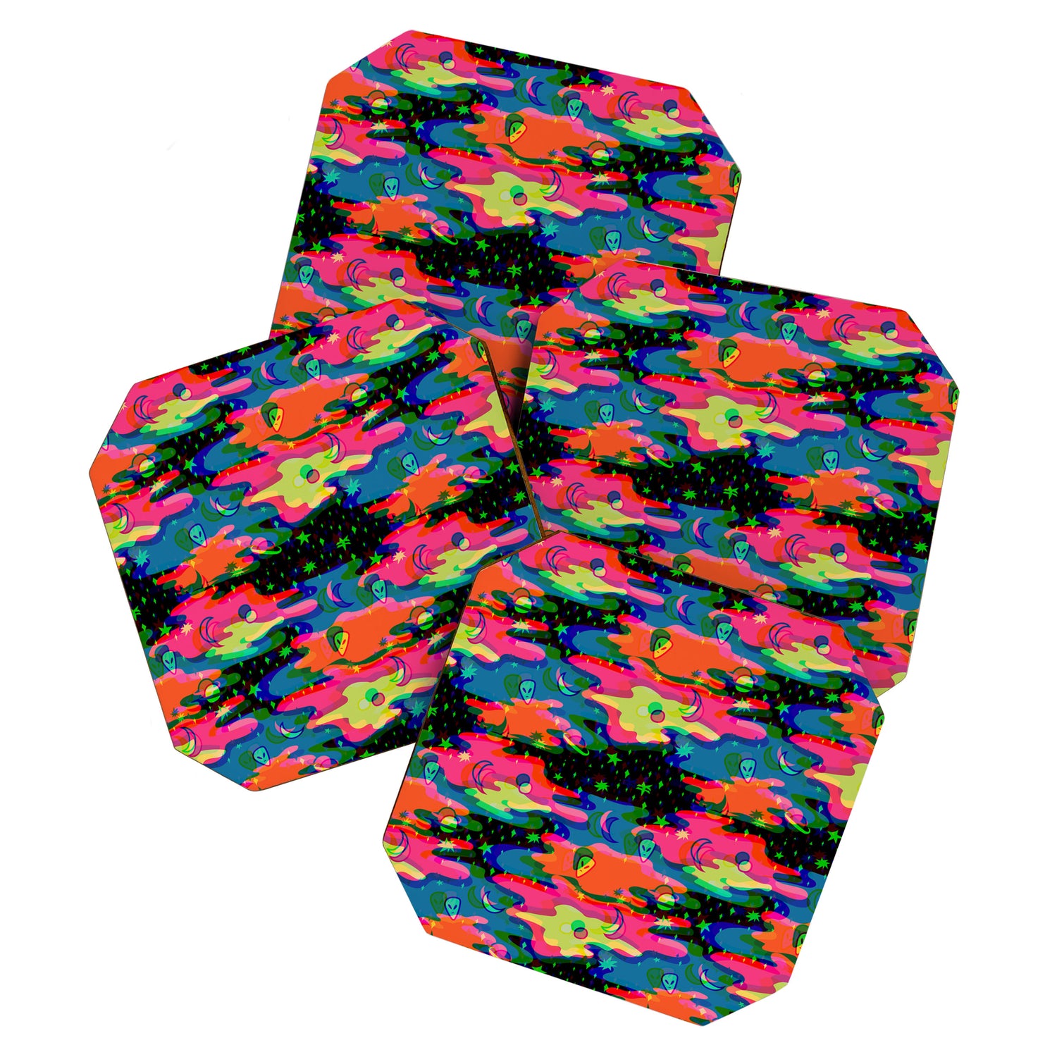 Psychedelic 3D Alien Print Coaster Gallery Image 1